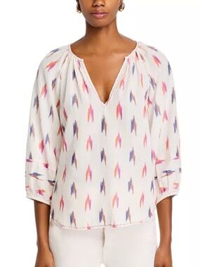 Velvet by Graham & Spencer Skye Printed Boho Top Size XS